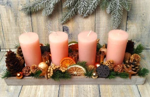 Rustikální adventní štola v lososové