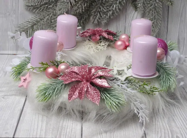 Adventní věnec v kožíšku