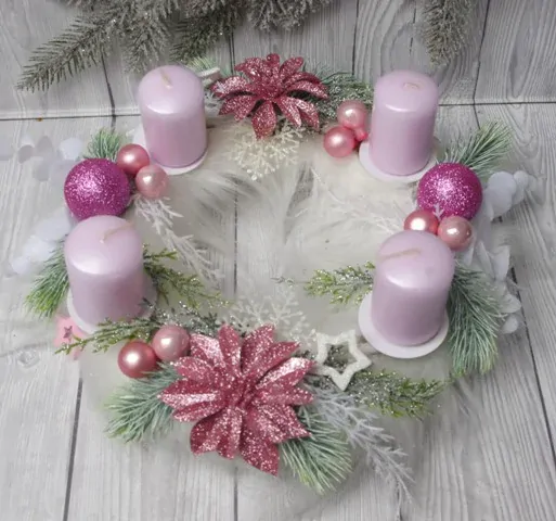Adventní věnec v kožíšku